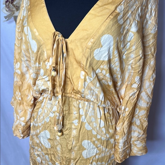 FARM Rio Yellow Floral Tie-Front Mini Dress - Picture 3 of 5